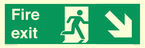 Fire Exit Down Right sign
